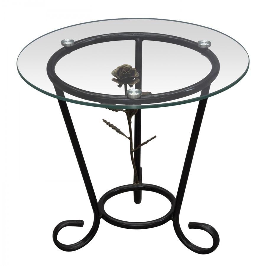 Журнальный столик на кованых ножках (D500*470 мм.)