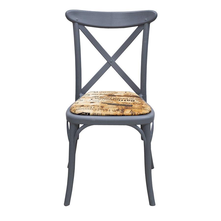 Стул пластиковый "Кантри" серый (с мягким элементом)0