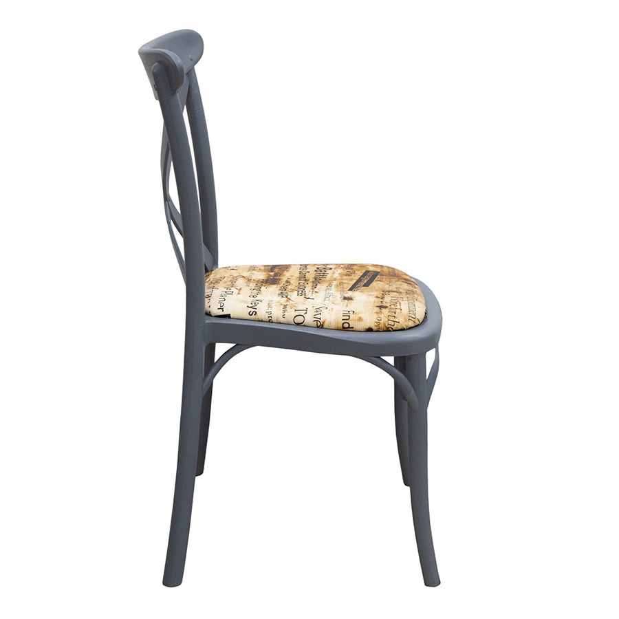 Стул пластиковый "Кантри" серый (с мягким элементом)1