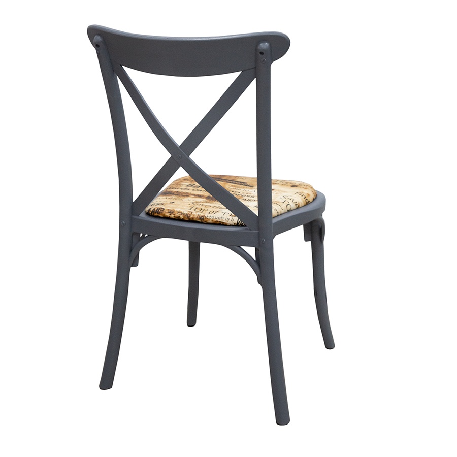 Стул пластиковый "Кантри" серый (с мягким элементом)2