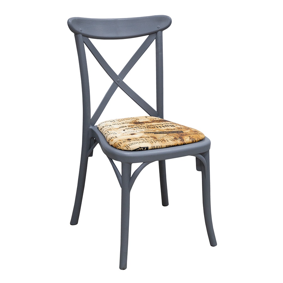 Стул пластиковый "Кантри" серый (с мягким элементом)