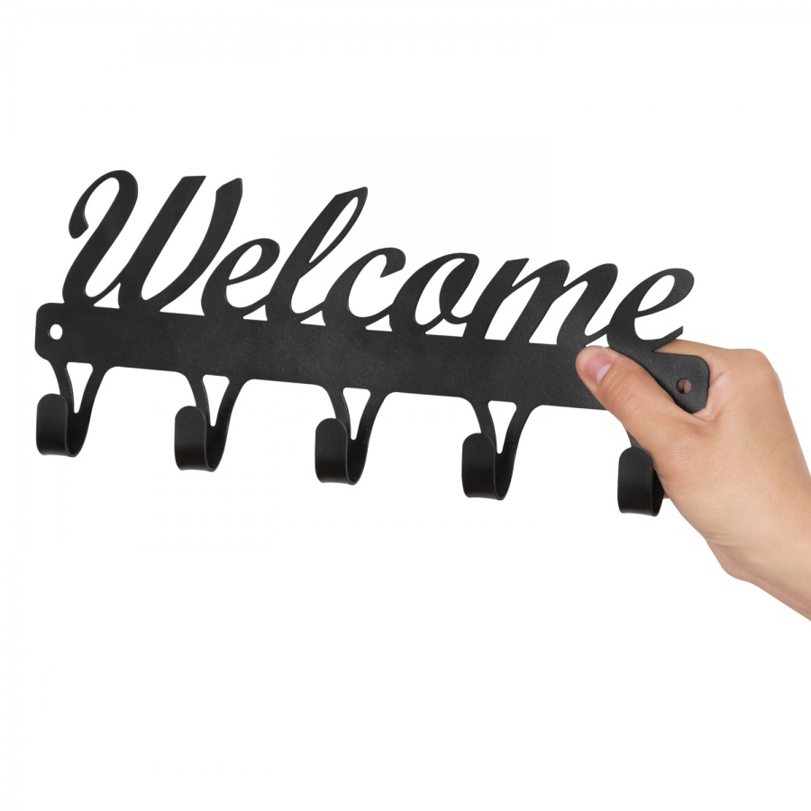 Вешалка-ключница настенная, металлическая "Welcome"1